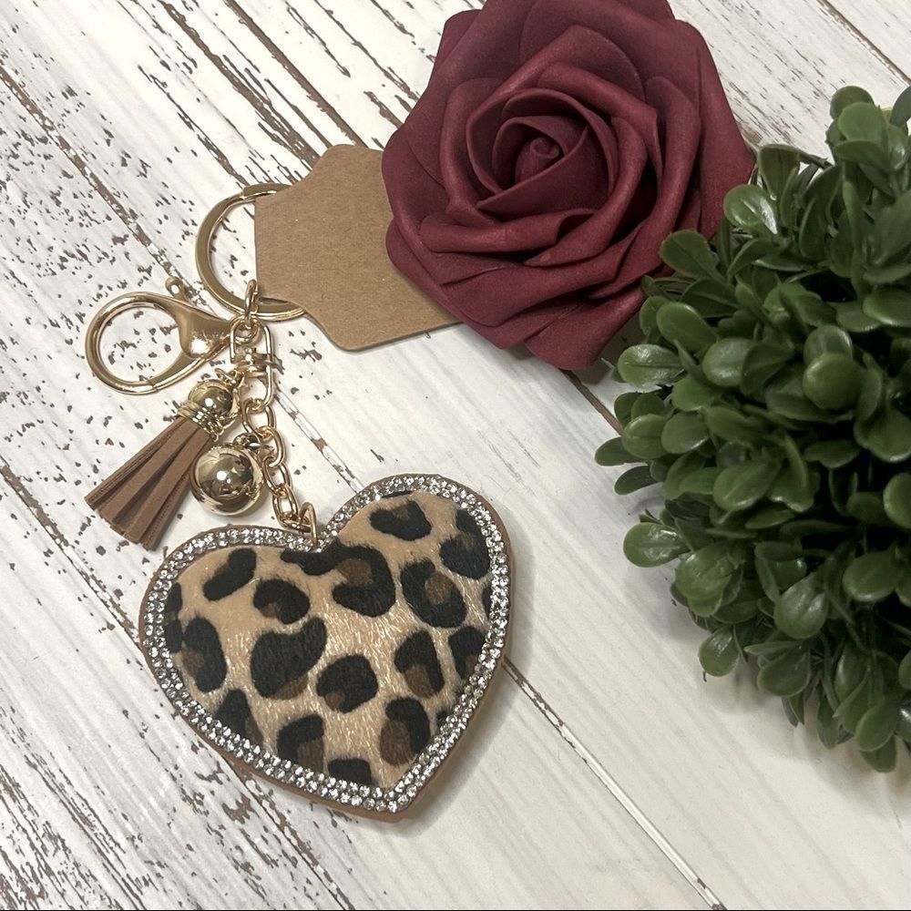 Leopard Heart Keychain